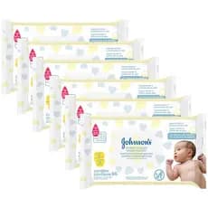 Kit com 6 Lenços Umedecidos Johnson's Baby com 96 unidades cada