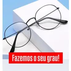 Óculos Armação Para Grau Redonda Metal Round Unissex Masculino/Feminino Retrô Vintage Casual