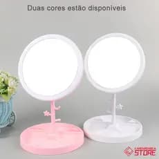 Espelho Led Com Redonda Maquiagem USB de Luzes Cosmetic Mirror Forma