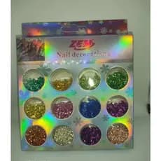 Kit 12 Potinhos Com mini pedrinhas diamantes  Para Unha Oferta