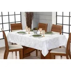 Toalha de Mesa Luxo Quadrada para 4 Lugares Jacquard Original Tecido Grosso