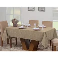 Toalha de Mesa Retangular Luxo 8 Lugares Jacquard Original Tecido Grosso 2,50 x 1,40