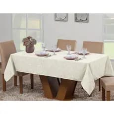 Toalha de Mesa Retangular Luxo 8 Lugares Jacquard Original Tecido Grosso