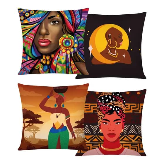 Kit c/ 04 Capas de Almofada Decorativas Modern Print 45x45 - África