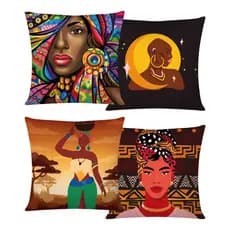 Kit c/ 04 Capas de Almofada Decorativas Modern Print 45x45 - África