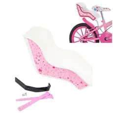 Cadeirinha cadeira Para Boneca de Bicicleta Com suporte Para Instalação e Cinto de Segurança - Estrela Rosa