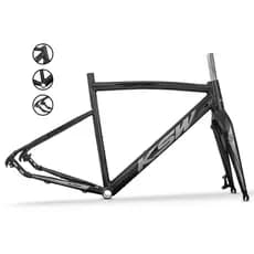 Quadro KSW Gravel Alumínio Bicicleta Aro 700 e 29 + Garfo - Preto