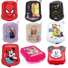 Sanduicheira Porta Lanches Infantil de Plástico com Tampa Fixa Personagens Disney e Marvel Plasútil
