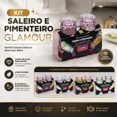 Kit Saleiro e Pimenteiro Glamour Várias Cores - Plasútil