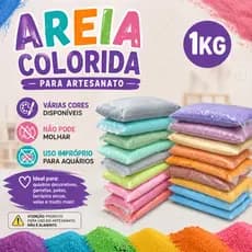 Areia Decorativa Colorida 1kg Pedras Vasos Terrários e Decoração