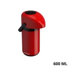 Garrafa Térmica Pequena 600 ml Vermelha de Pressão Unitermi Café Chá Quente Gelado Compacta Original