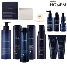 Linha Natura Homem - Sabonete em barra, Creme, Gel e Espuma Barbear e Balm pós Barba, Óleo de Barba, e mais