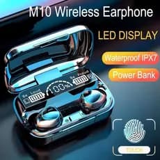 M10 Fones De Ouvido Sem Fio TWS Bluetooth 9D Som Estéreo Esportes Alta Fidelidade À Prova Dwaterproof Água Gamer Fone Co