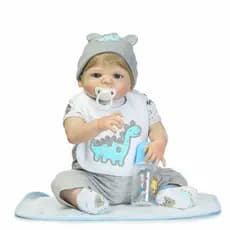Bebe Reborn Menino 100% Silicone 57 Cm - Dino