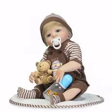 Bebê Reborn Menino Corpo De Silicone Loiro - 6x S/ Juros
