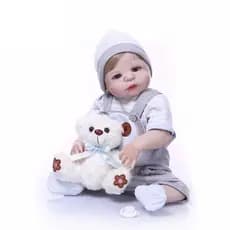 Bebê Reborn Menino Realista 100% Silicone 57cm - Gael