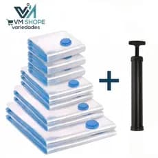 Saco a Vácuo Organizador com Bomba Manual Kit 11 peças para Viagem Roupas e Edredom