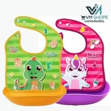 Babador infantil impermeável Pega Migalhas