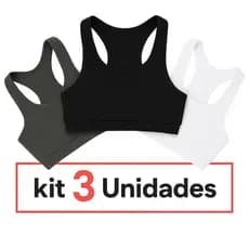 Kit com 3 top liso feminino suplex
