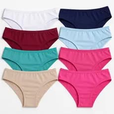 Kit com 10 calcinhas infantil feminina conforto com forro algodão