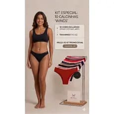 kit com 10 calcinhas conforto femininas com forro 100% algodão cintura baixa cores variadas