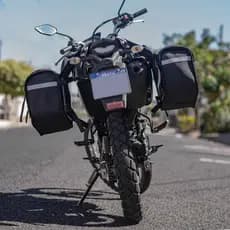 Bolsa Alforge Par Yamaha Moto Baú Universal Impermeável Reforçado 60 Litros Nylon Forrado Eva 4mm Todas As Motos