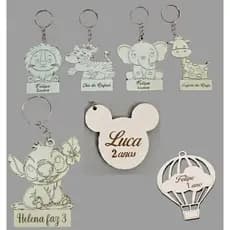 KIT Chaveiro em MDF personalizado para lembrancinhas de cha de bebe e aniversarios