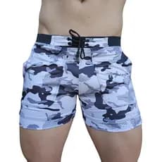 Bermuda & Sunga Boxer Grigo Collection Camuflado Cinza Clara