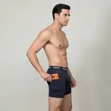2x Cuecas Boxer Long Poliamida Com Bolso Treino Bike Esporte