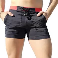 Bermuda & Sunga Boxer Grigo Collection Preta e Vermelha