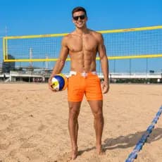 Bermuda & Sunga Boxer Grigo Collection Laranja Neon
