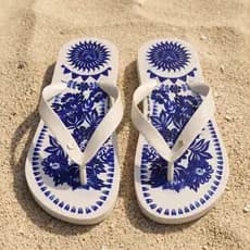 Chinelo Feminino Azul com Estampa Exclusiva Leve Macio e Estiloso