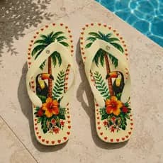 Chinelo Feminino Casa Leve Silencioso Confortável Havares Tucano Jardim