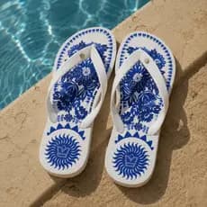 Chinelo Estampa Azulejo Português Antiderrapante Leve e Confortável