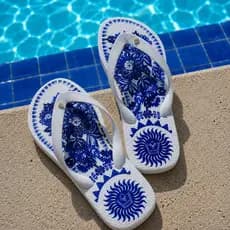 Chinelo Feminino Azul Estampado Verão 2025 com Conforto e Elegância