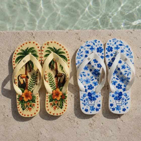 Kit 2 Sandália Chinelo Feminino Havares Estilo Moderno Confortável Tucano Jardim