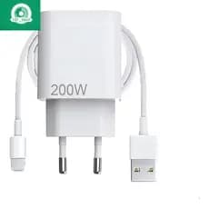 Carregador Turbo   Power 200W Super Rápido Tipo C duas Saídas USB e Tico C