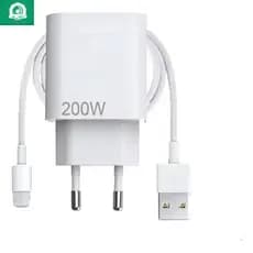 Carregador para 200w tipo c branco turbo power fast charger
