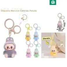 “Chaveiro Monstrinho Peludo Colorido Fofo – Acessório Bolsa Mochila”