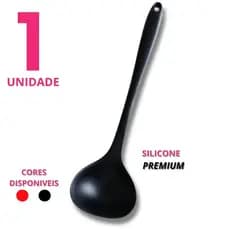 Concha de Silicone Preta ou Vermelha Para Cozinha Resistente ao Calor Ideal Para Panela Antiaderente