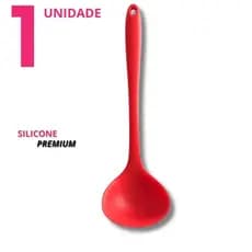 Concha Vermelha de Silicone 28,5 cm Ideal para Sopas e Caldos Resistente ao Calor