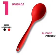Colher de Silicone para Cozinha Utensílio Culinário Antiaderente Resistente ao Calor BPA Free