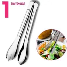 Pegador de Salada Inox Multiuso Pegador de Alimentos Cozinha Churrasco Utensílio Resistente