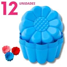 Forma de Silicone Flor Forminha de Silicone Bolo Pudim Gelatina Muffin Antiaderente Reutilizável