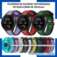 Pulseira de silicone Texturizadas 2 Cores Comaptivel Para Garmin Forerunner 165 Active2 GTR47mm GTS2mini GTR3/PRO 20/22