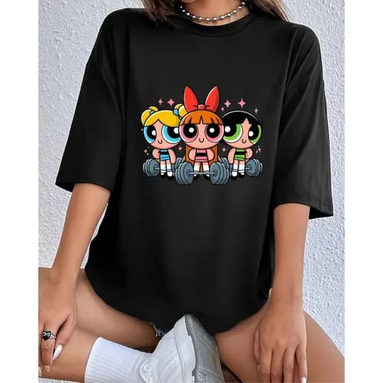 Camiseta Feminina Algodão Camiseta Super Poderosas Camiseta Treino Blusa Feminina