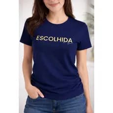 Camiseta Escolhida por Deus Camisa Evangélica Blusa Básica Leve e Confortável