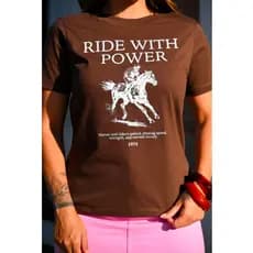 Camiseta Feminina 100% Algodão Country Rodeio Blusinha Promoção Cowboy Camisa Básica Estilosa