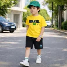 Camiseta Brasil Infantil Blusa Infantil Juvenil Copa do Mundo Camiseta Algodão Infantil Brasil Promoção Envio Imediato