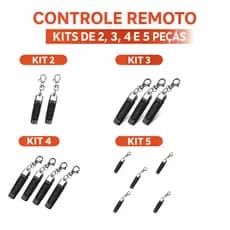 Controle Remoto Universal SLIM Portão Eletrônico elétrico 433MHz 4 Botões Compacto Chaveiro Garagem Alarme Premium